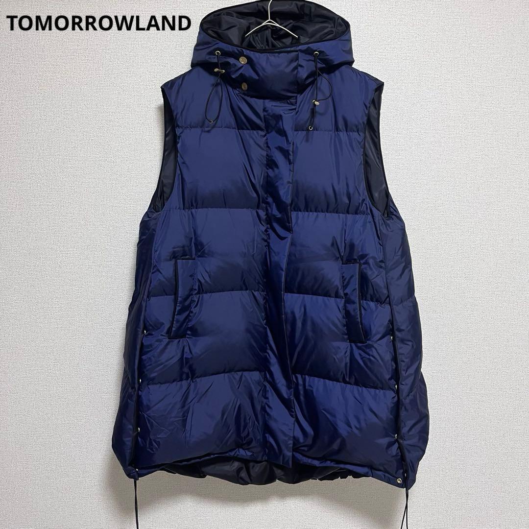 Gomako Goma　　フーデッドダウンジレ　ネイビー　ブラック