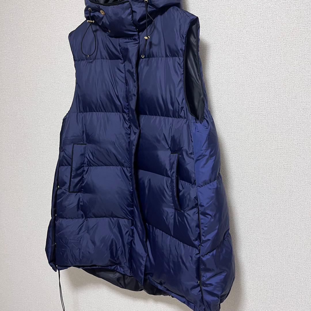 Gomako Goma　　フーデッドダウンジレ　ネイビー　ブラック