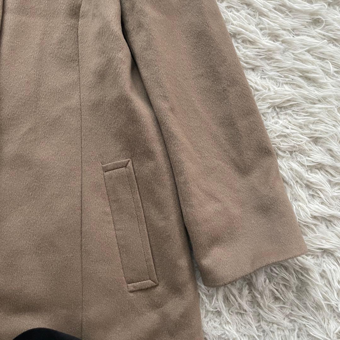 23区　カシミヤ100% ロング　ファー　Aライン　コート　大きいサイズ