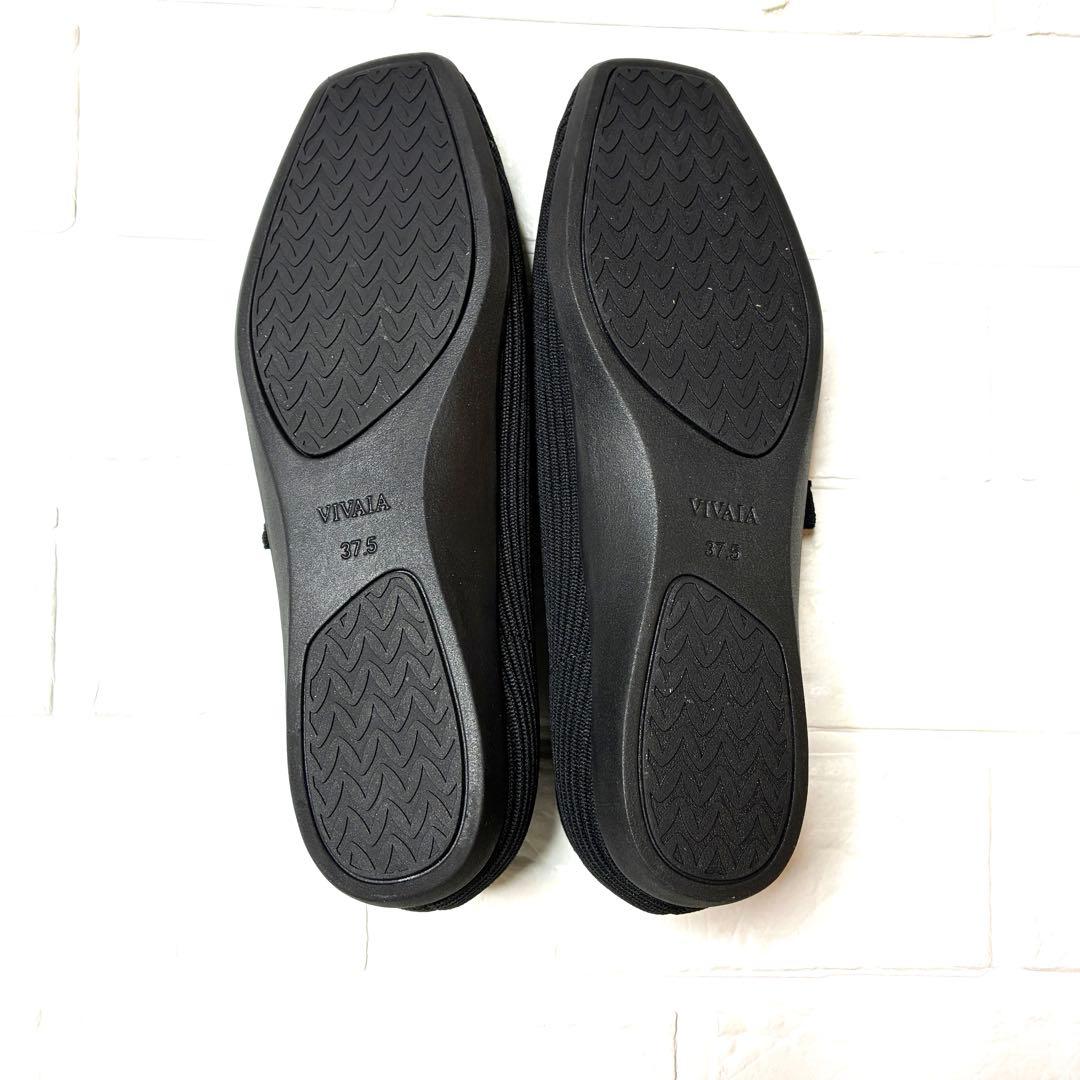 VIVAIA Margotスクエアトゥメリージェーンフラットシューズ黒37.5