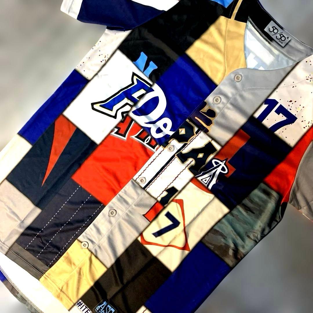 大谷翔平　プリントサイン付き歴代ミックスユニフォーム　50/50CLUB