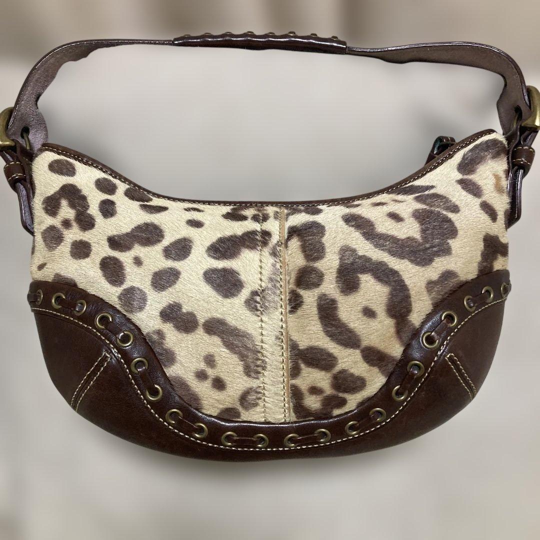 ［希少］COACH コーチ ソーホー レオパード　ハラコワンショルダーバッグ