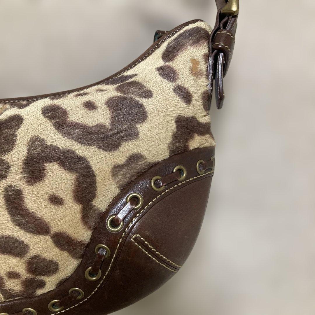［希少］COACH コーチ ソーホー レオパード　ハラコワンショルダーバッグ