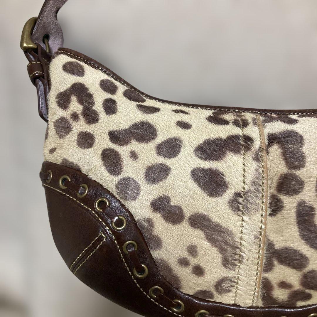 ［希少］COACH コーチ ソーホー レオパード　ハラコワンショルダーバッグ