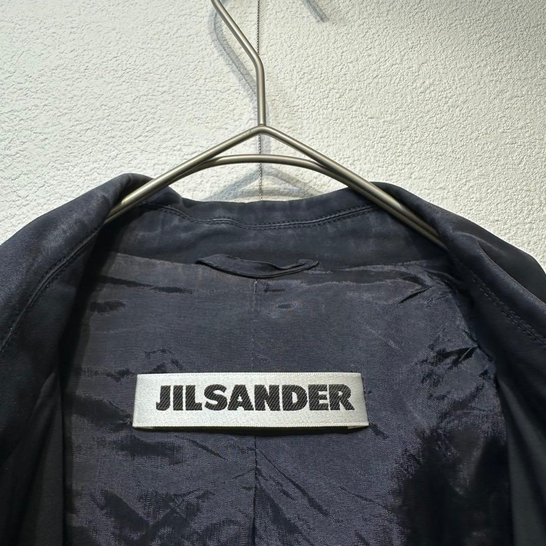 希少 JIL SANDER 上質 比翼 デザイン シャツ ジャケット 紺 36