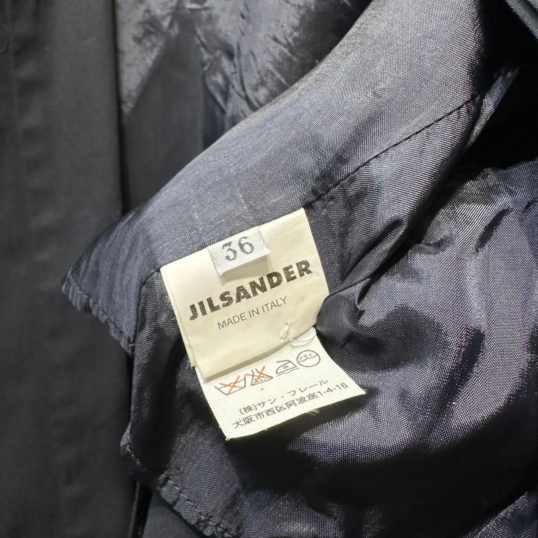 希少 JIL SANDER 上質 比翼 デザイン シャツ ジャケット 紺 36