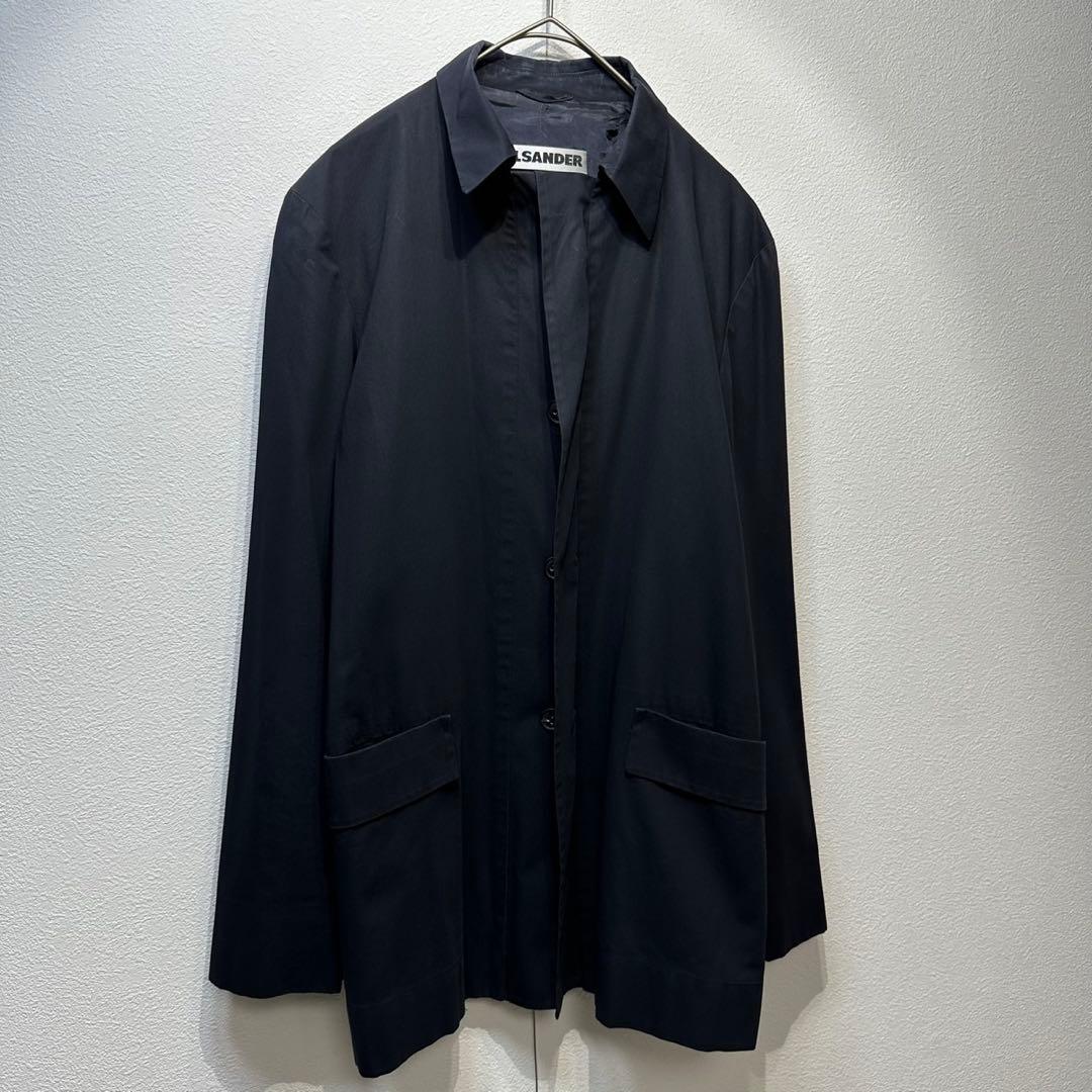 希少 JIL SANDER 上質 比翼 デザイン シャツ ジャケット 紺 36