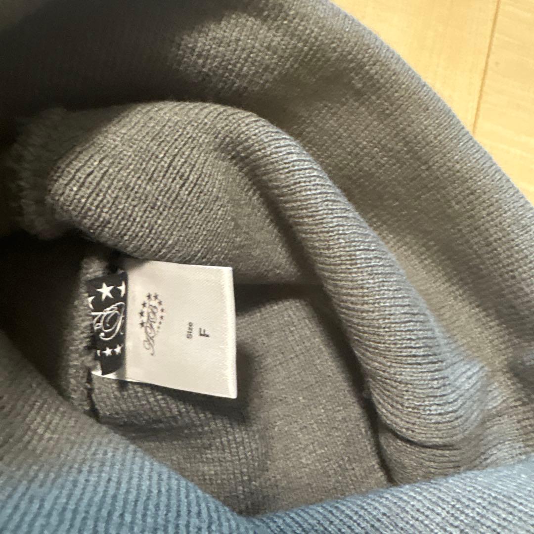 グレー 星刺繍 ニット帽　AFB ニット帽　希少カラー 完売品