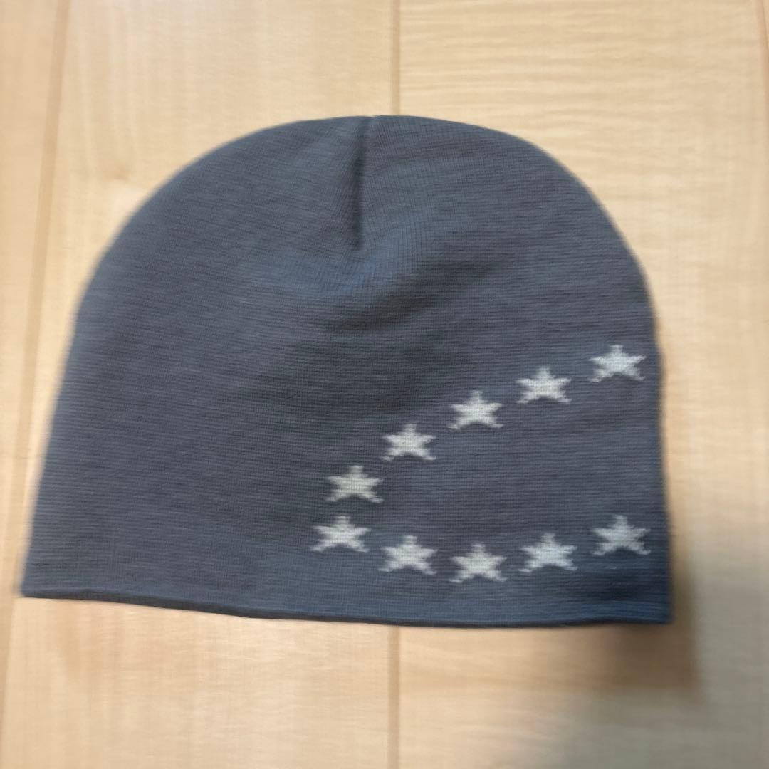 グレー 星刺繍 ニット帽　AFB ニット帽　希少カラー 完売品