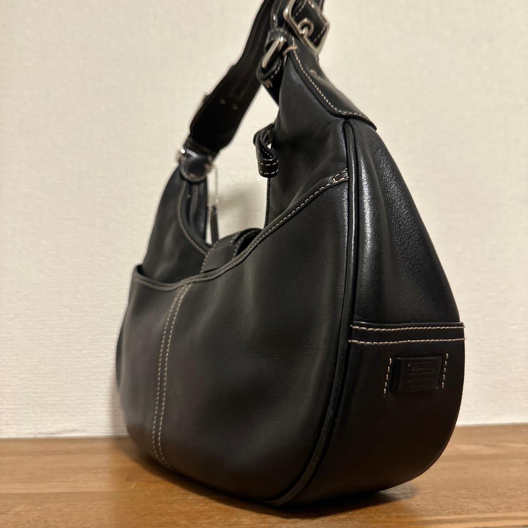 美品 コーチ ワンショルダーバッグ ソーホー ハーフムーン オールレザー 黒