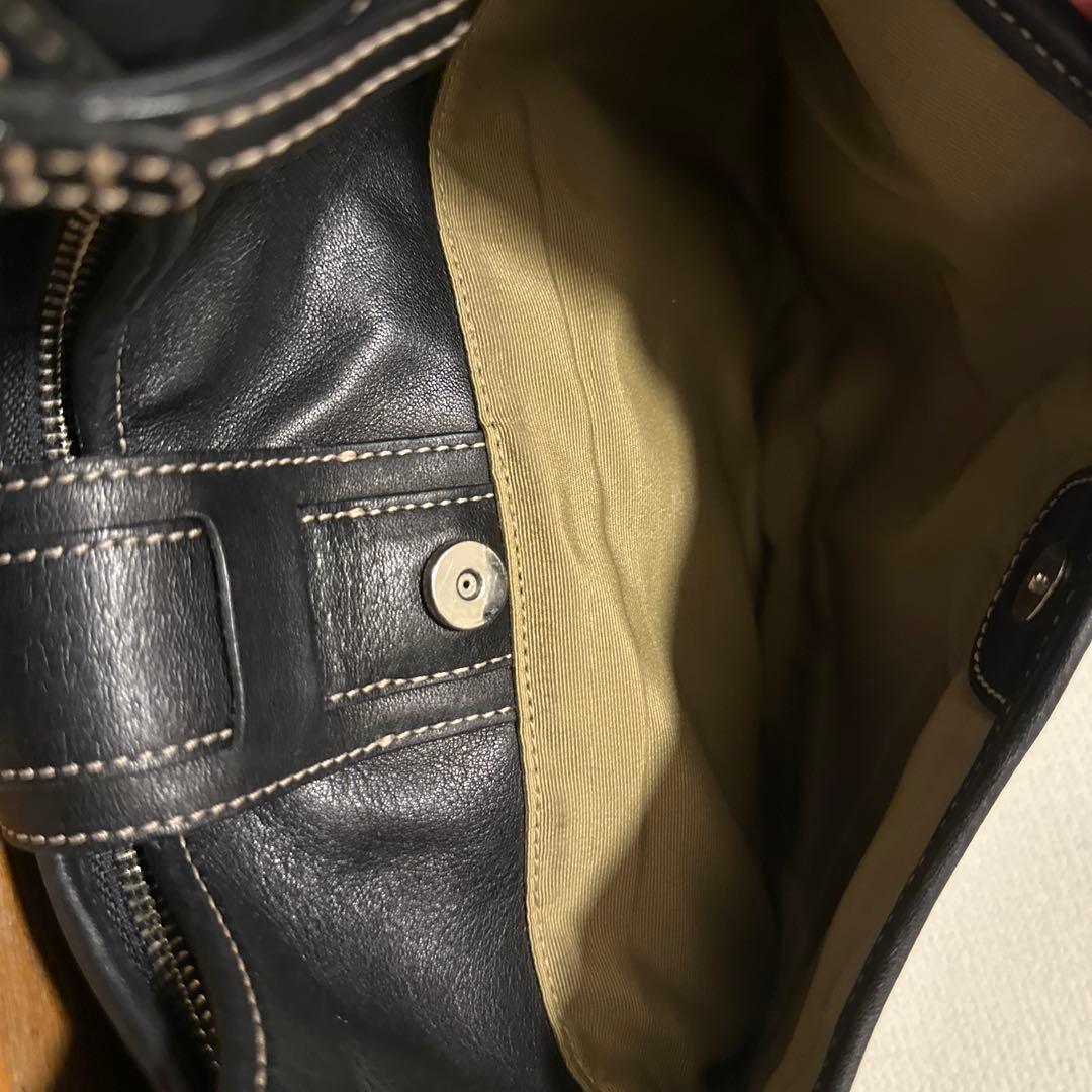 美品 コーチ ワンショルダーバッグ ソーホー ハーフムーン オールレザー 黒