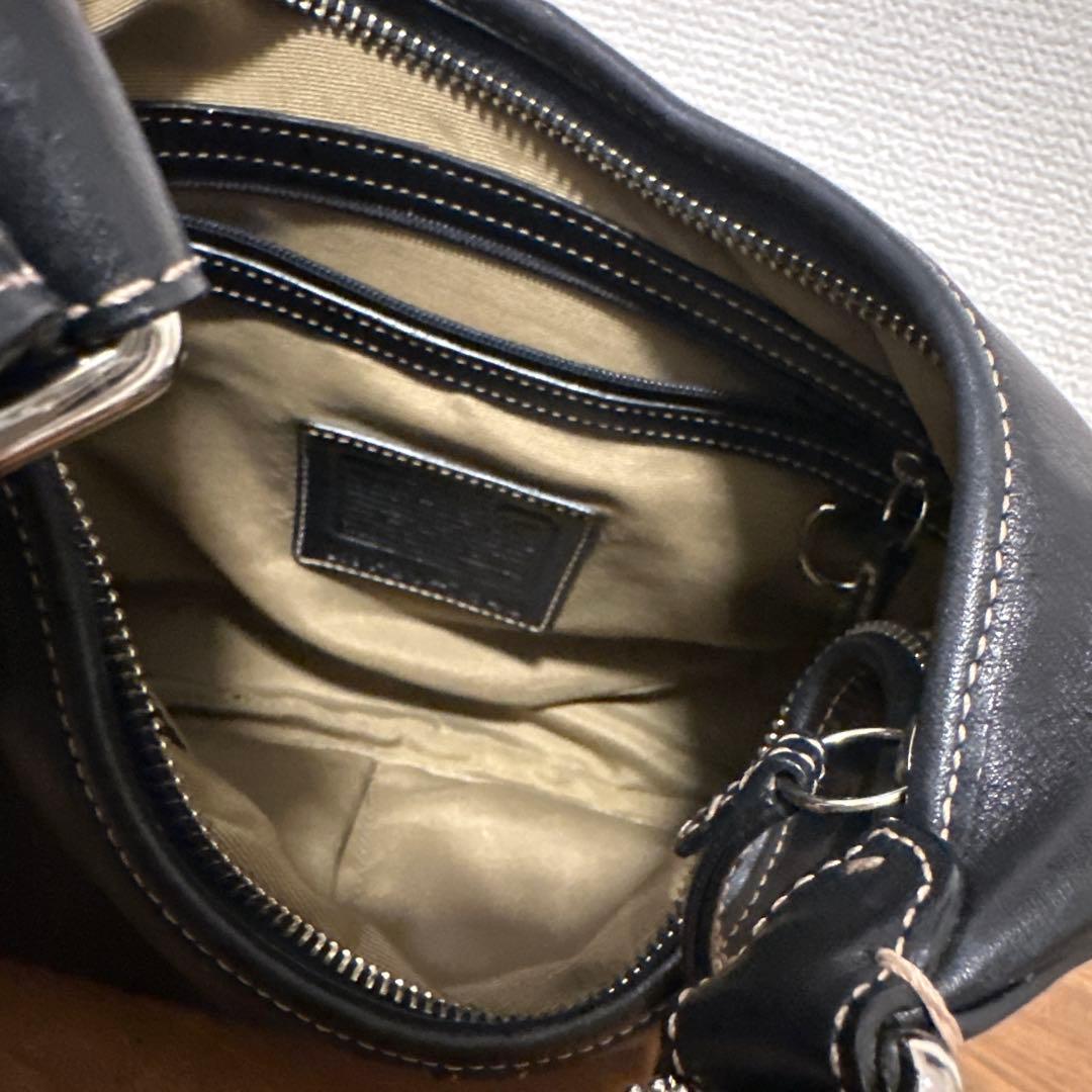 美品 コーチ ワンショルダーバッグ ソーホー ハーフムーン オールレザー 黒