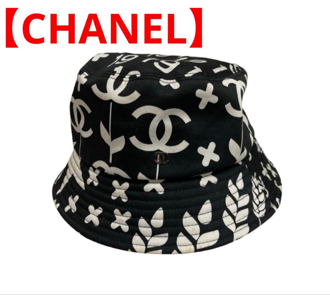 【美品希少】CHANEL 22AWバケットハット ブラック/ホワイト