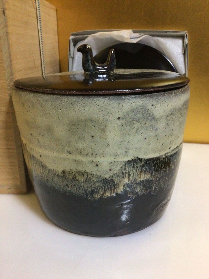 茶道具 替え蓋付き 水指 共箱付き