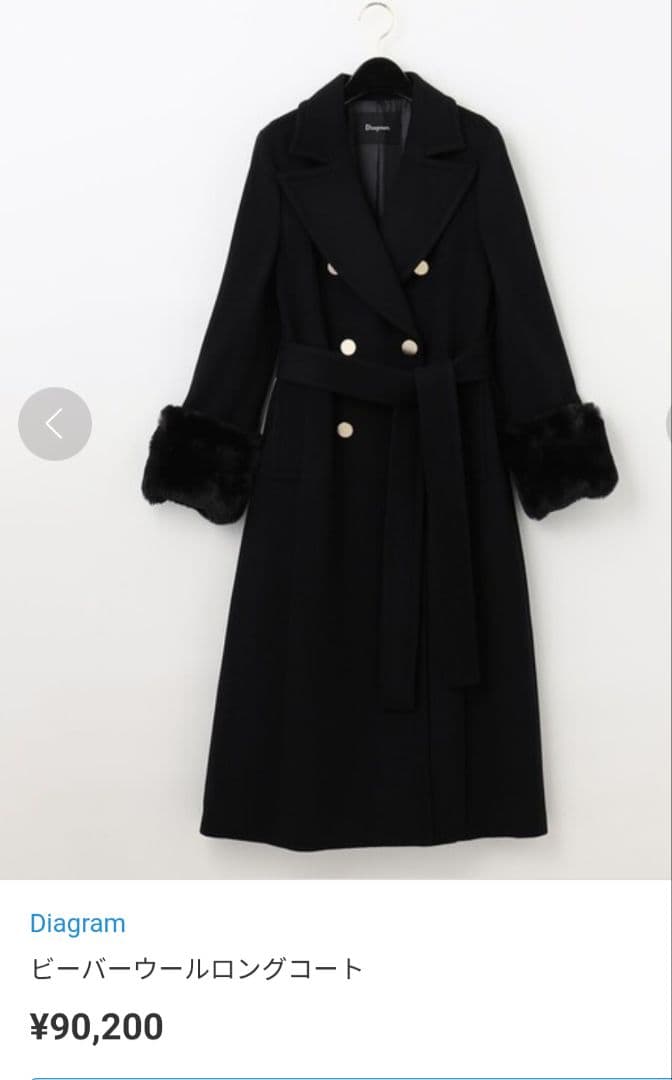 Diagram ビーバーロングコート　黒　36