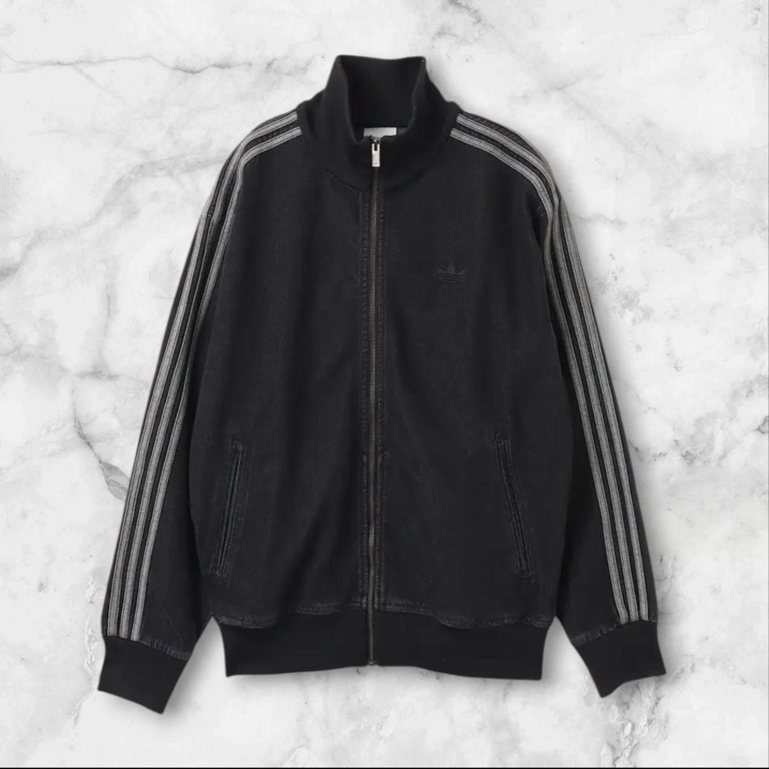 L アディダス ファイヤーバード トラックトップ ブラック デニムジャケット黒