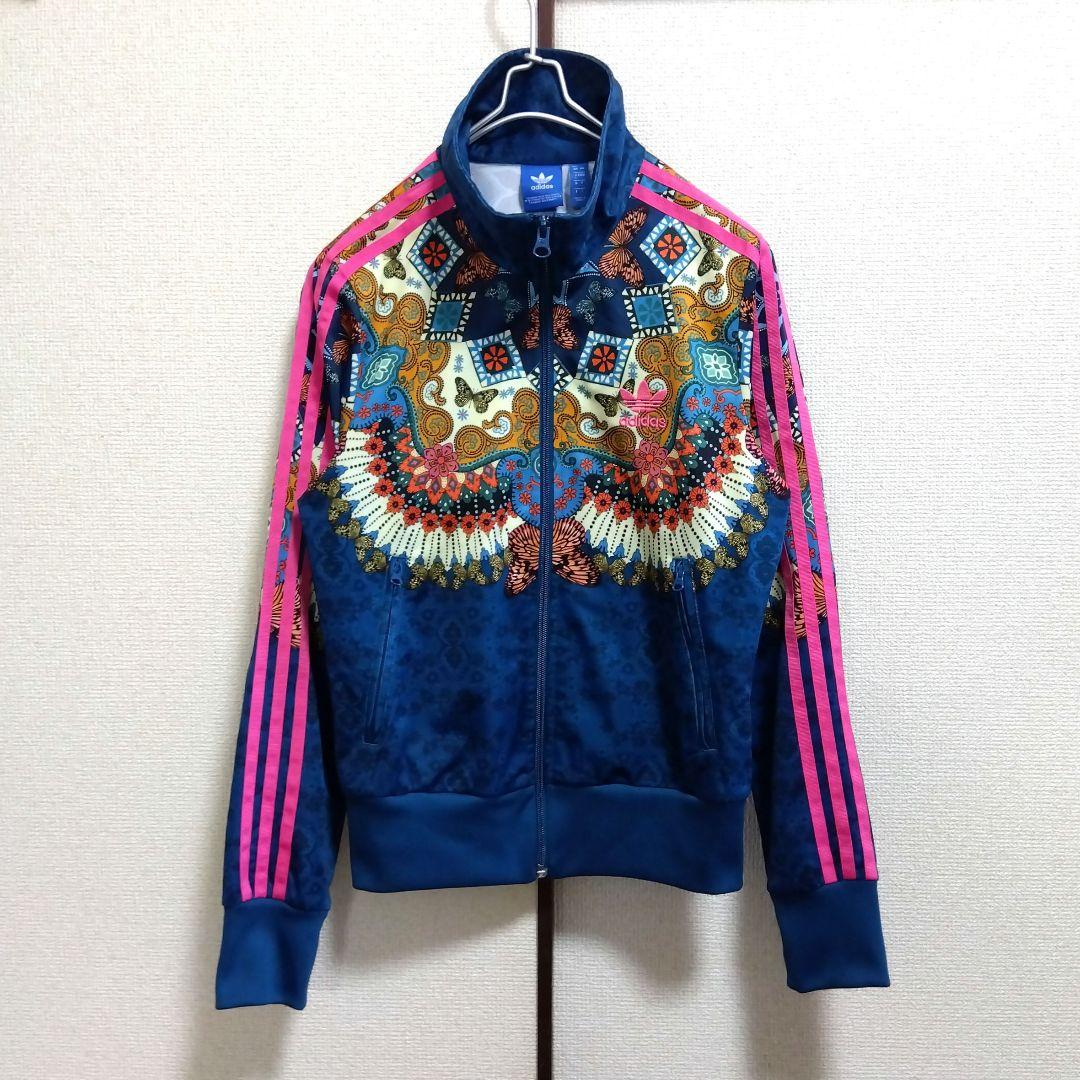 極美品 アディダス ファーム カンパニー 花 蝶々 総柄 トラックジャケット L