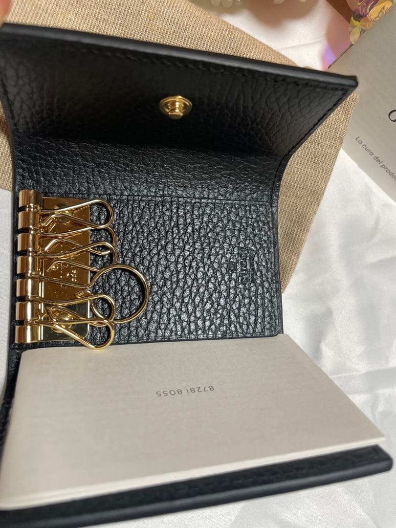 ☆*☆様 新品、未使用❤️GUCCI❤️ GGパターン キーケース ブラック/ベ