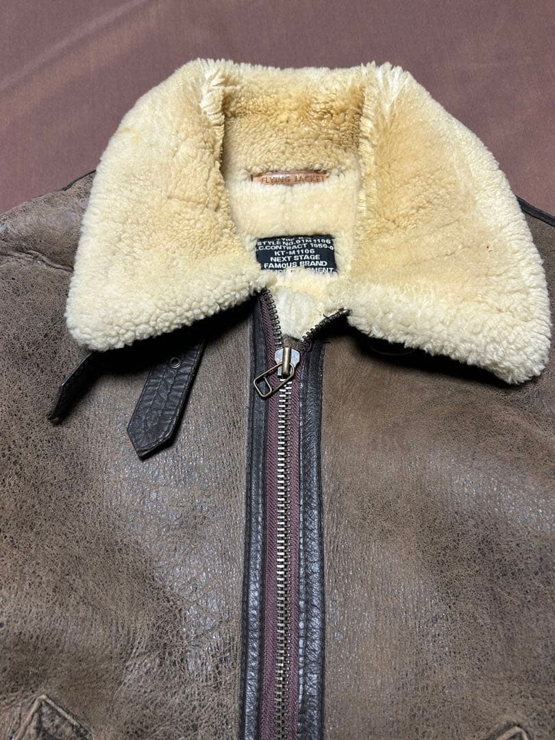 B-3 ムートンジャケット シープスキン ボアブルゾン L フライトジャケット
