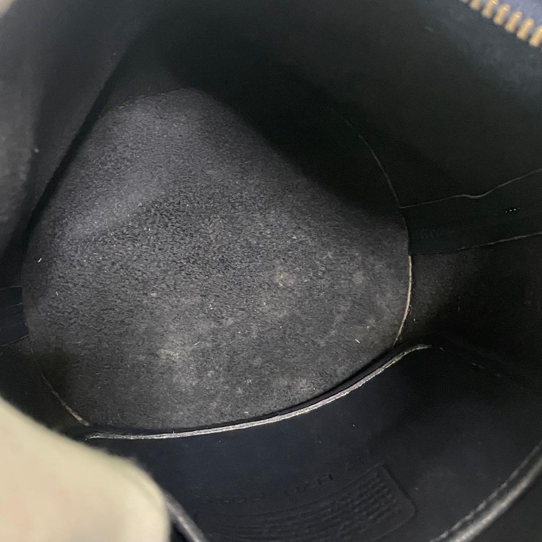 【美品】 オールドコーチ ショルダーバッグ バケツ型 レザー ネイビー 斜め掛け