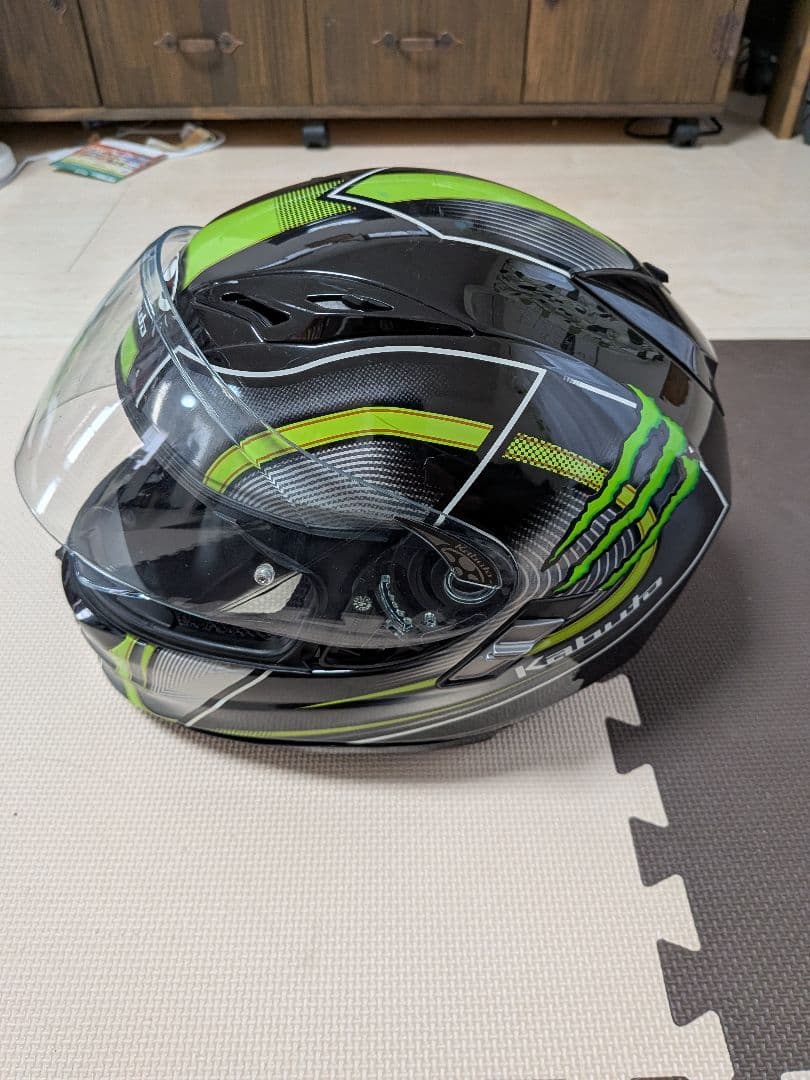 Kabuto フルフェイスヘルメット ブラック/グリーン　KAMUI