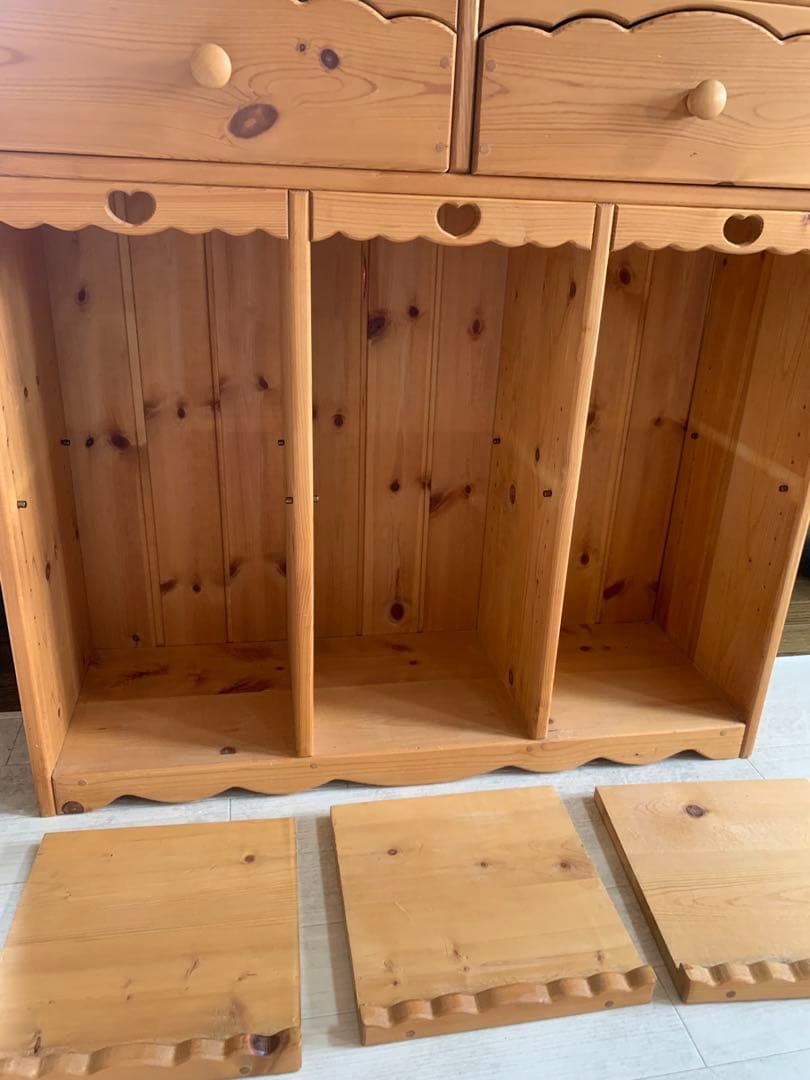 カントリー　木製　ハート♪ オープンシェルフ　パイン材