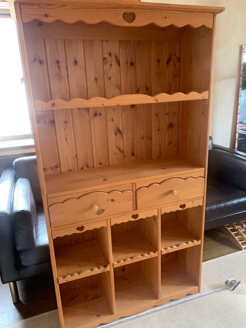 カントリー　木製　ハート♪ オープンシェルフ　パイン材