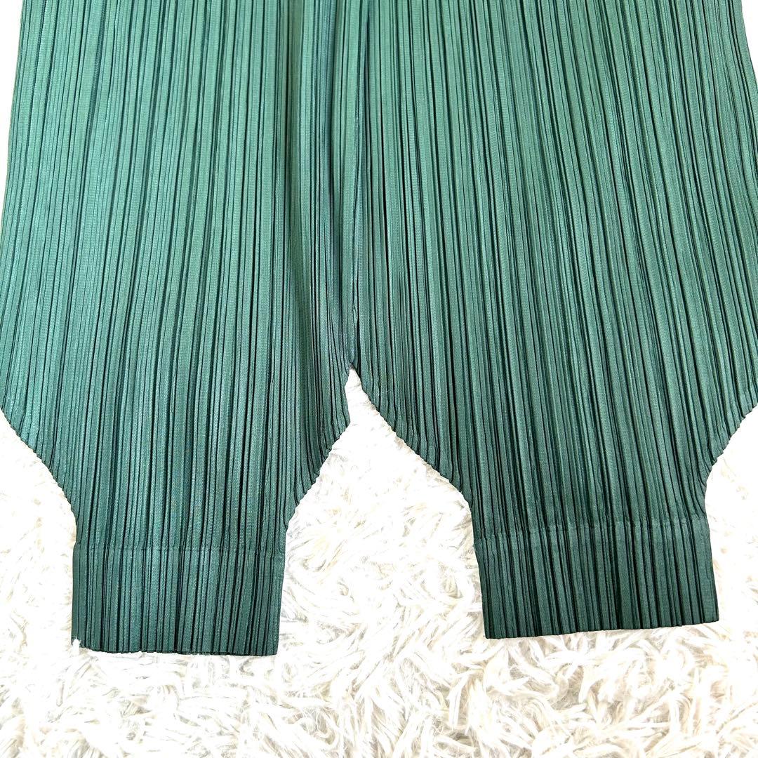 【極美品】プリーツプリーズ 24AW ワイド ジョガーパンツ M 緑 近年