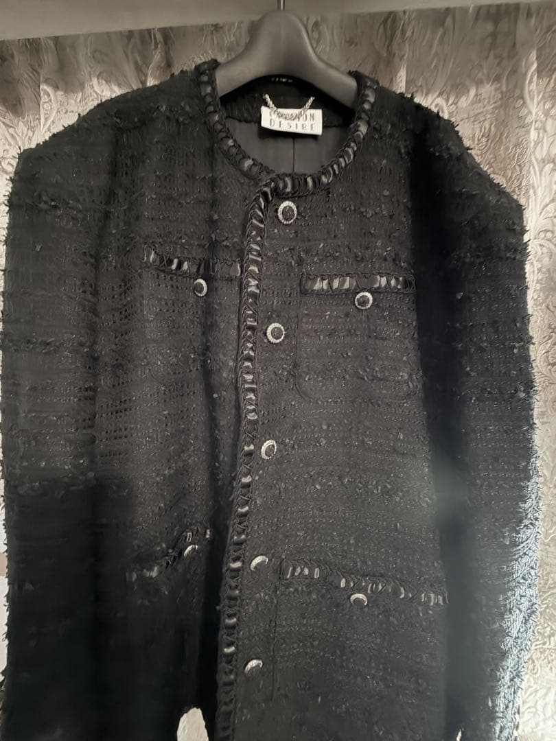 【ケミストリー川畑着 11万】MIXED TWEED NO COLLAR JKT
