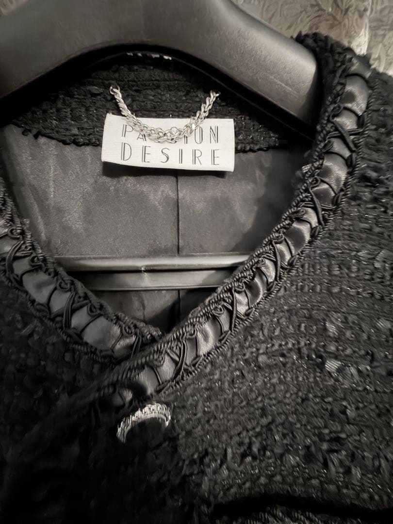 【ケミストリー川畑着 11万】MIXED TWEED NO COLLAR JKT