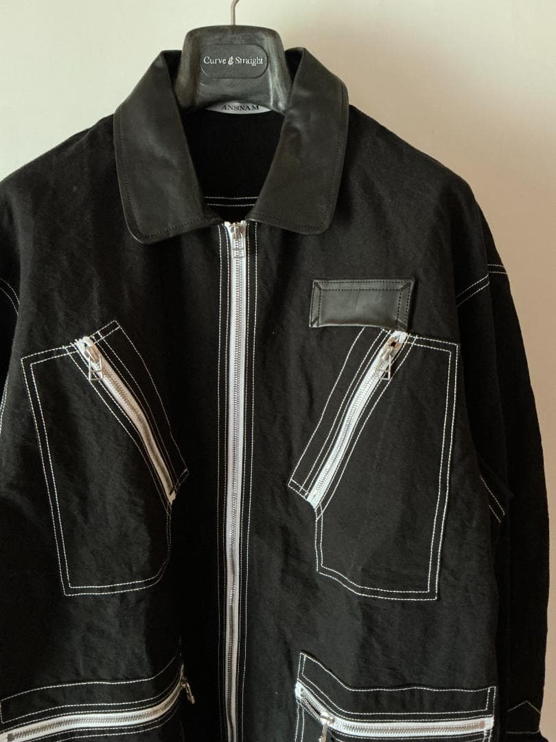 25AW ANSNAM レザー切り替えジャケット アンスナム