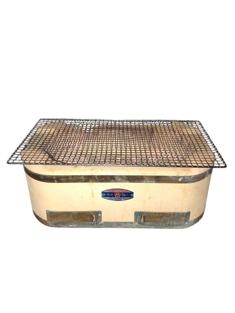 丸和工業製◎天然切出コンロ◎大判七輪/角形/網1枚付◎最高級 能登の切り出し