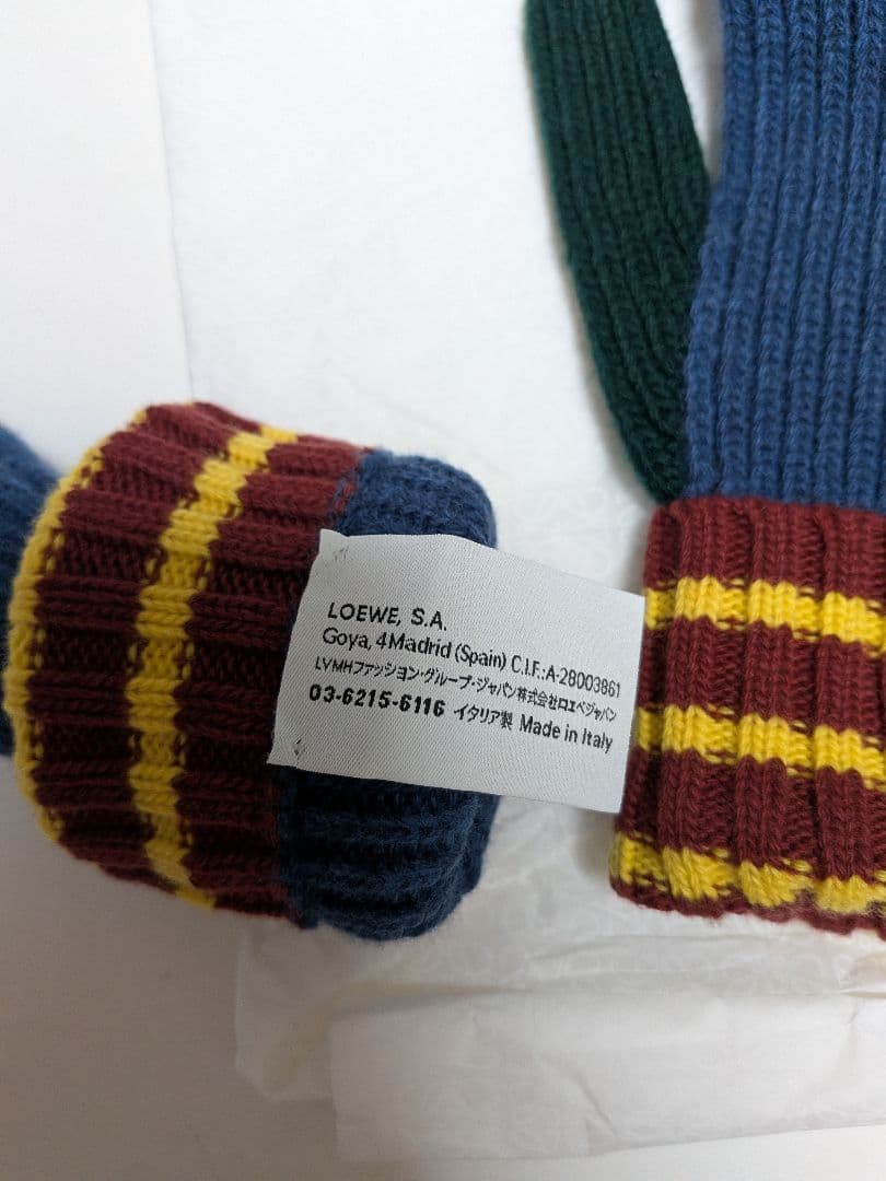 LOEWE アナグラム ロゴ グローブ 手袋 ウール ユニセックス ブルー