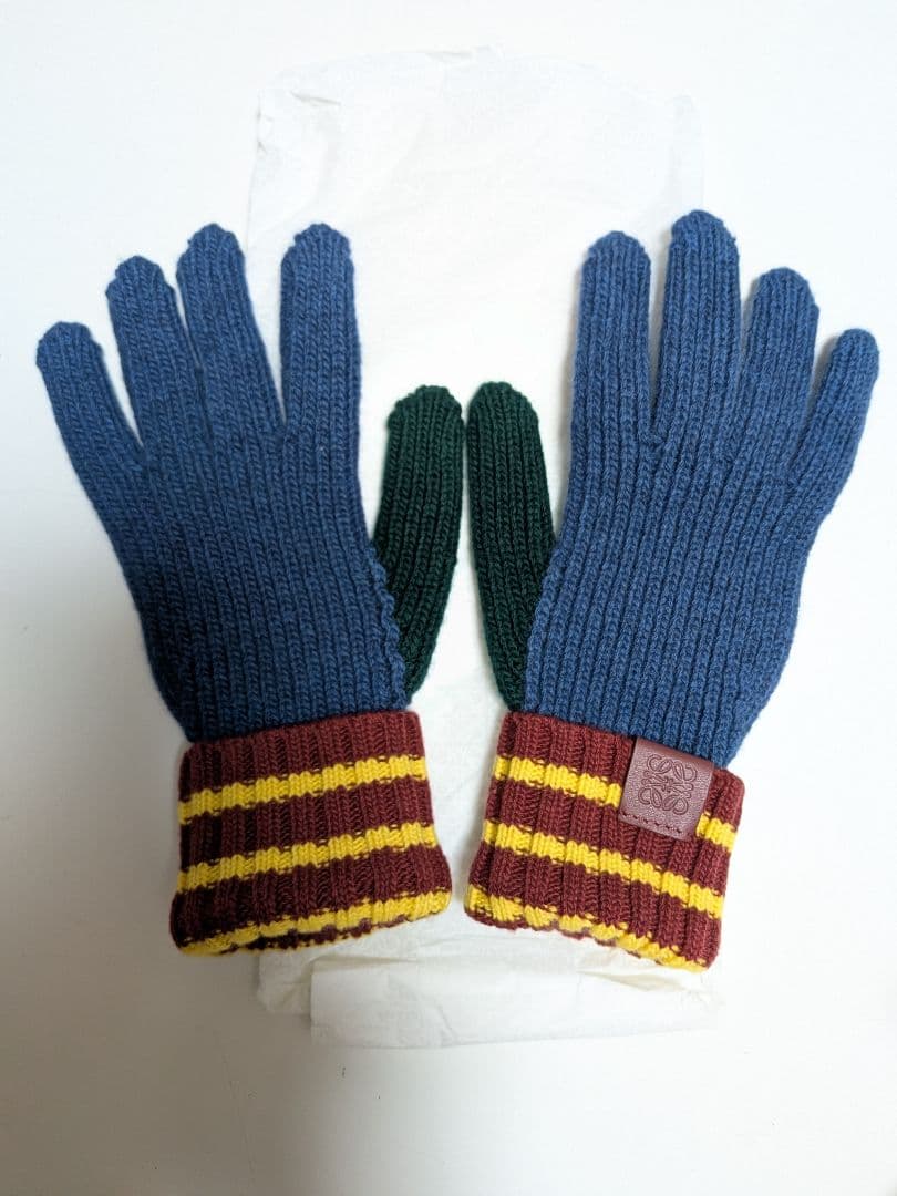 LOEWE アナグラム ロゴ グローブ 手袋 ウール ユニセックス ブルー