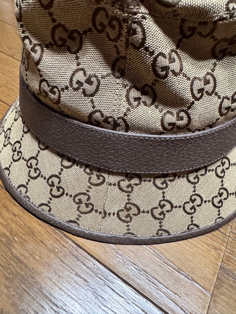 【年末年始値下げ中】直営店購入・美品GUCCI⭐︎キャンパスバケットハットMサイズ