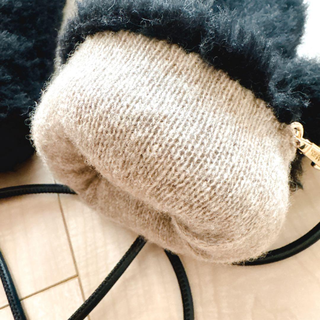 マックスマーラ Max Mara テディベア ミトン 手袋 ブラック