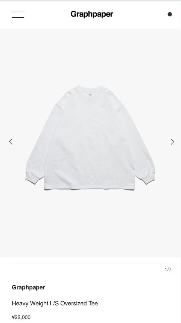 グラフペーパー　HEAVY WEIGHT L/S OVERSIZED TEE