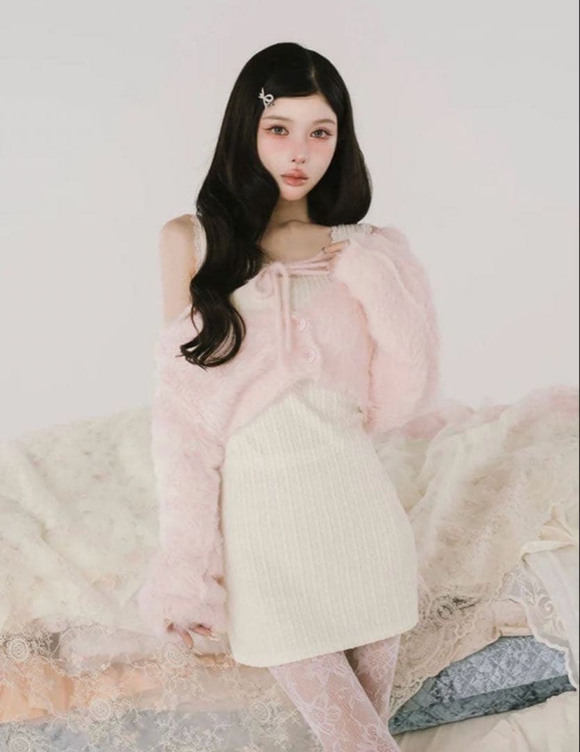 ケーブルニットソーセットミニワンピース ダーリッチ IVO　Darich