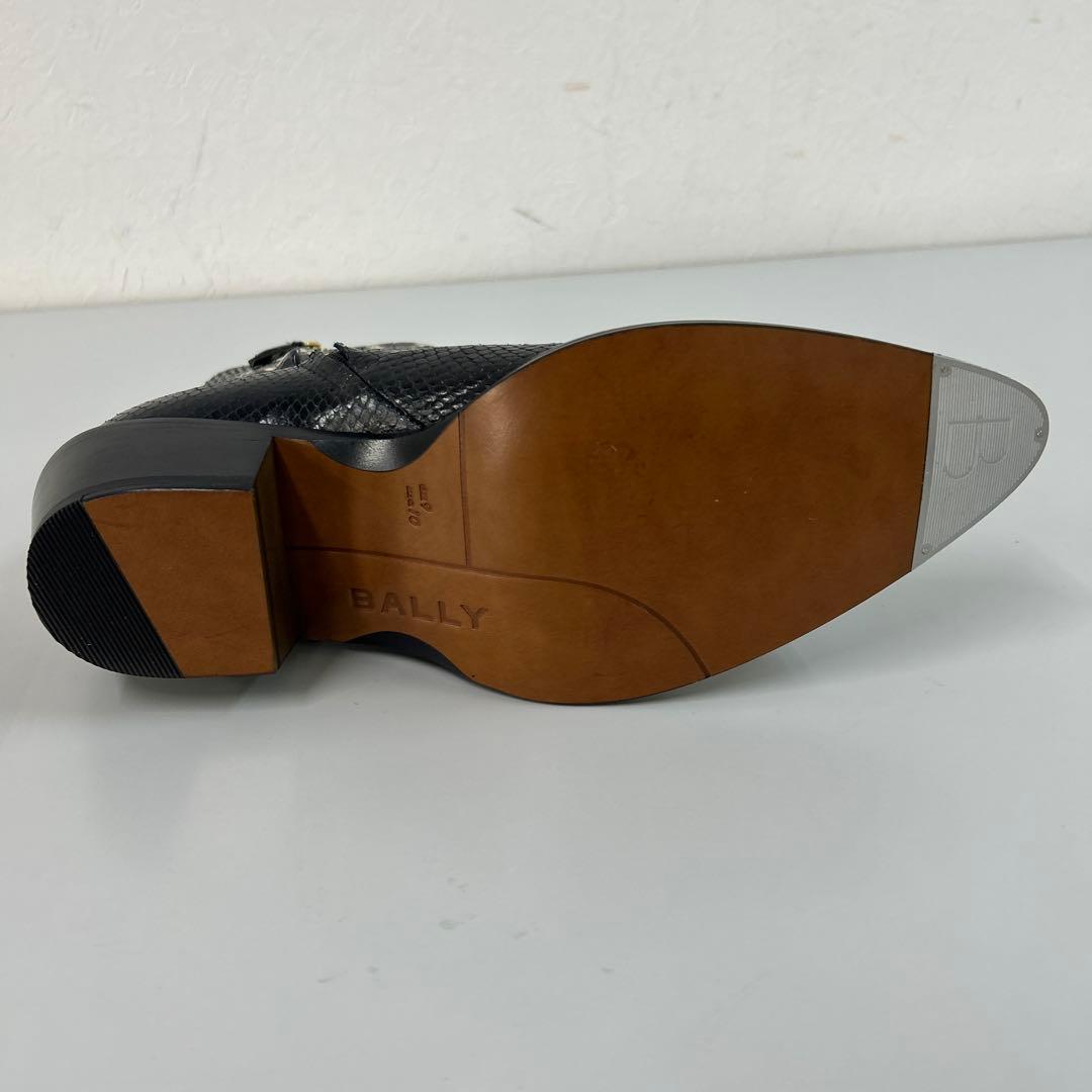 芸術品新品未使用箱付定価30万円の8割引バリーbally蛇革パイソンブーツ黒