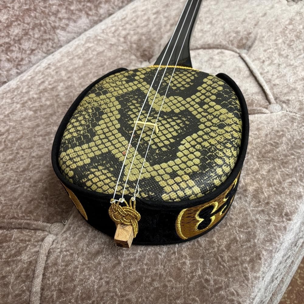 美品 沖縄 三線 初心者向け 人工皮革 ケース付