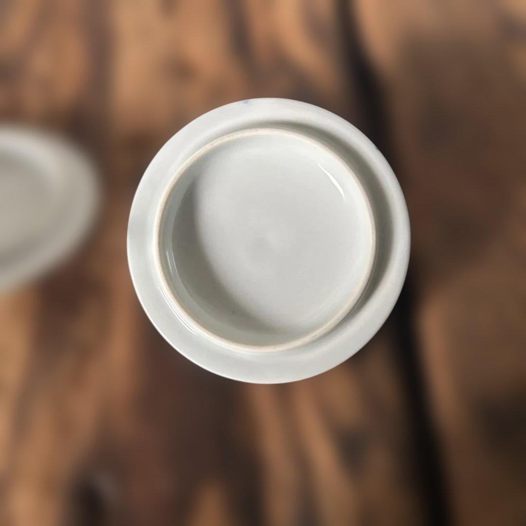 源右衛門窯 緑彩葡萄絵 湯呑 蓋付 2客