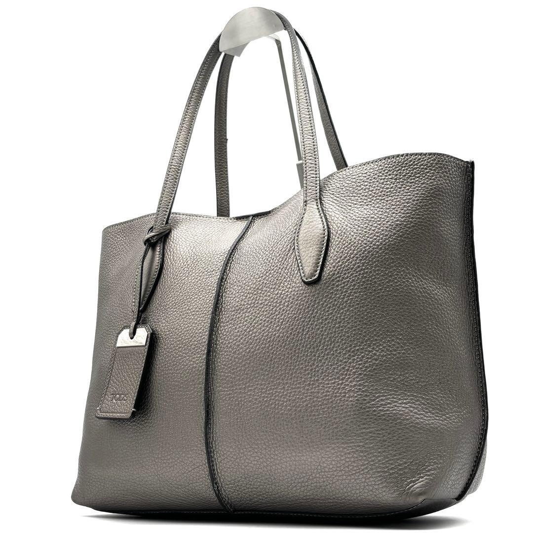正規品 トッズ ジョイ トートバッグ レザー 肩掛け A4可 レディース グレー