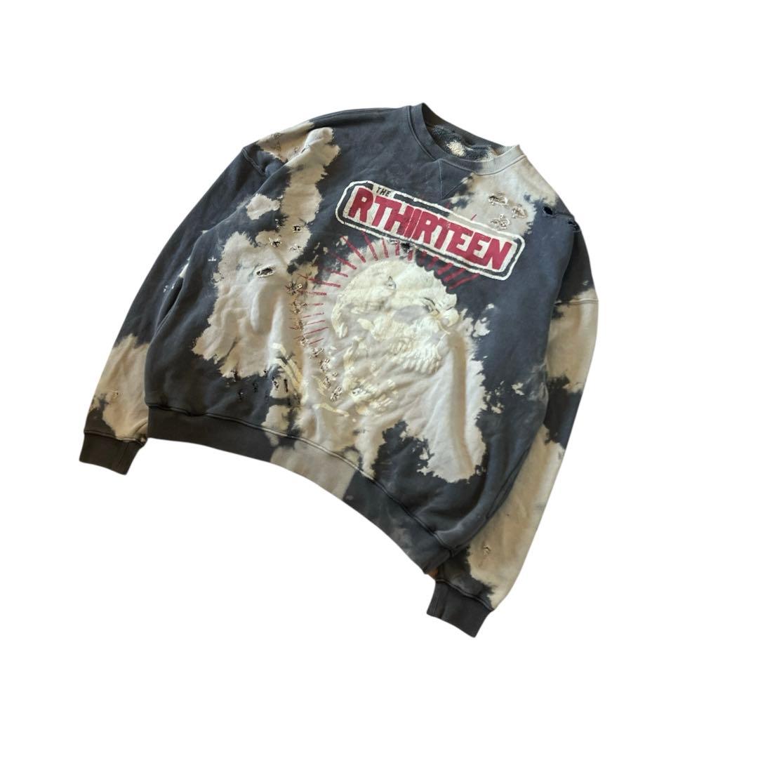 R13 サンプル！ブリーチ　ダメージ加工　オーバーサイズスウェット