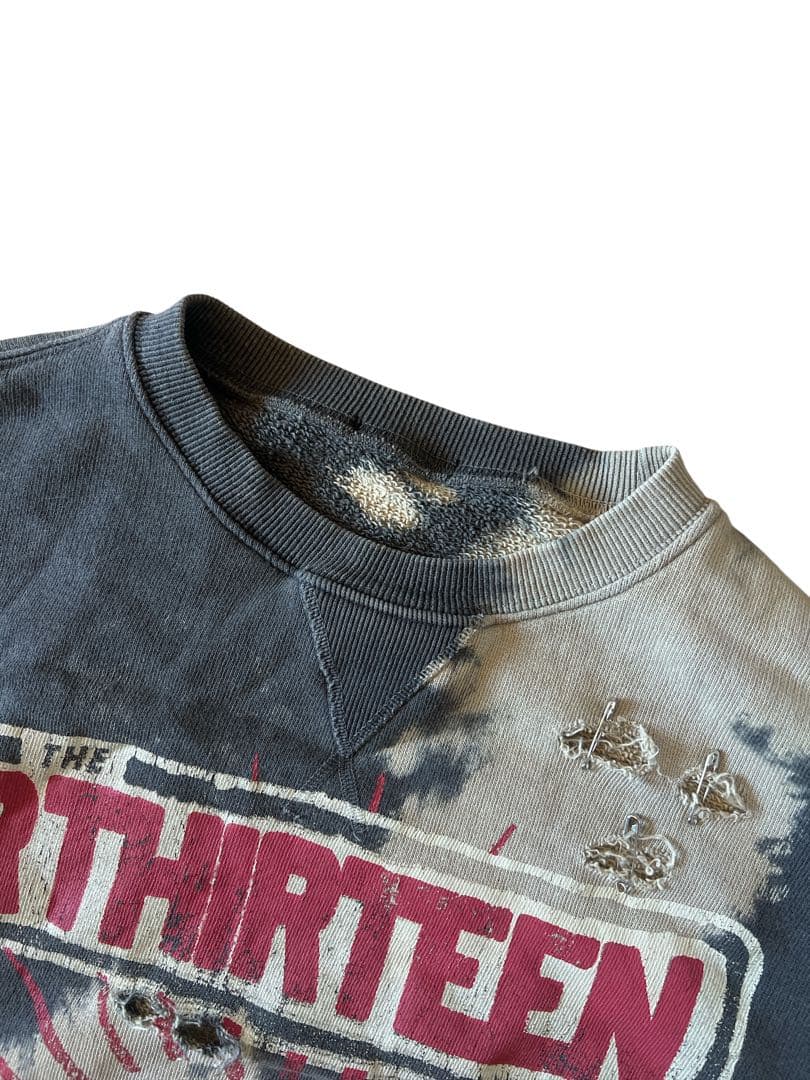 R13 サンプル！ブリーチ　ダメージ加工　オーバーサイズスウェット