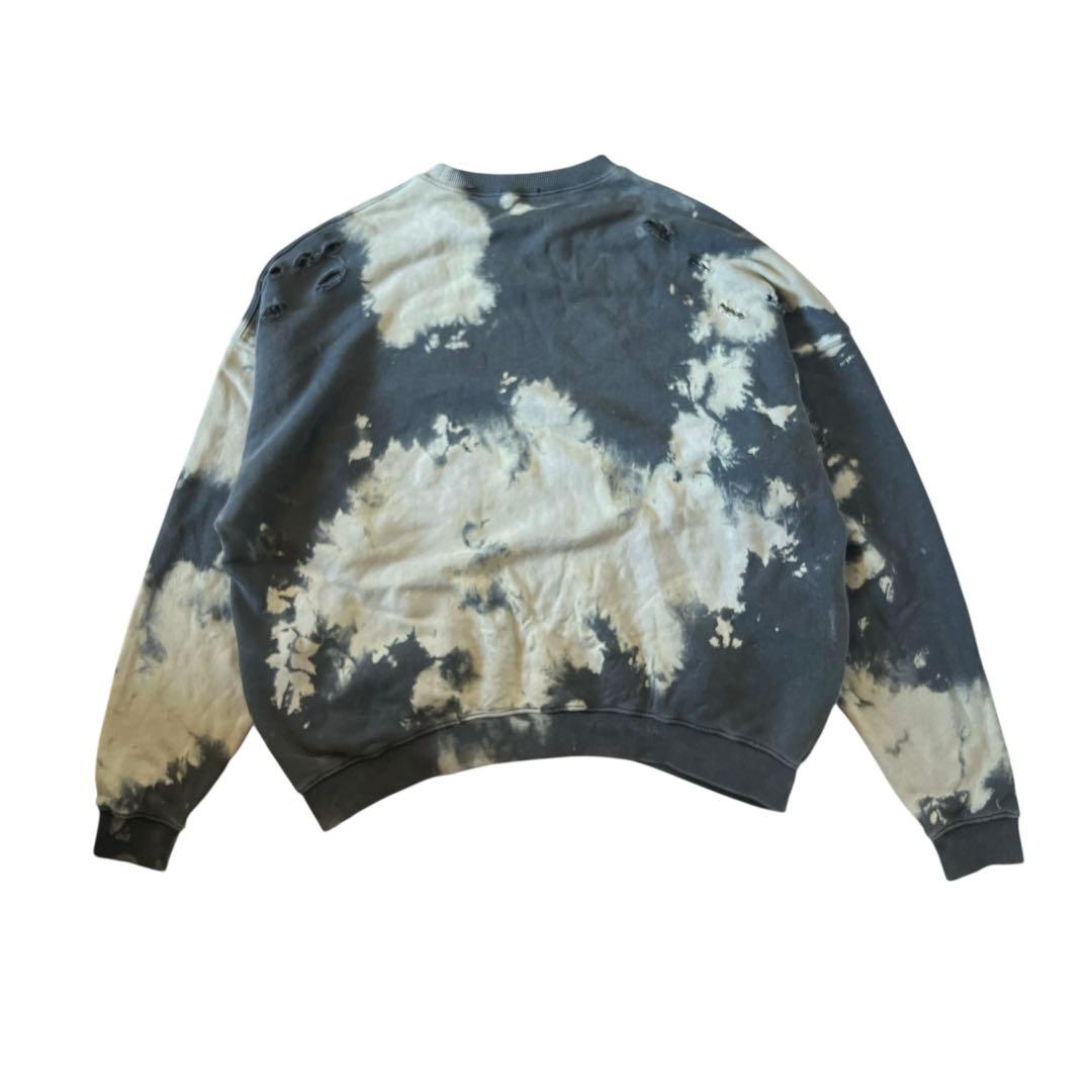 R13 サンプル！ブリーチ　ダメージ加工　オーバーサイズスウェット