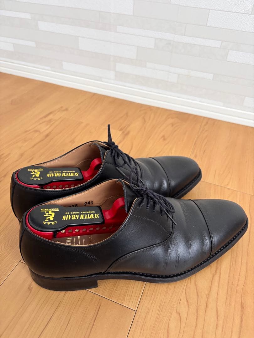 スコッチグレイン　T0326 ストレートチップ　ブラック　24.5㎝