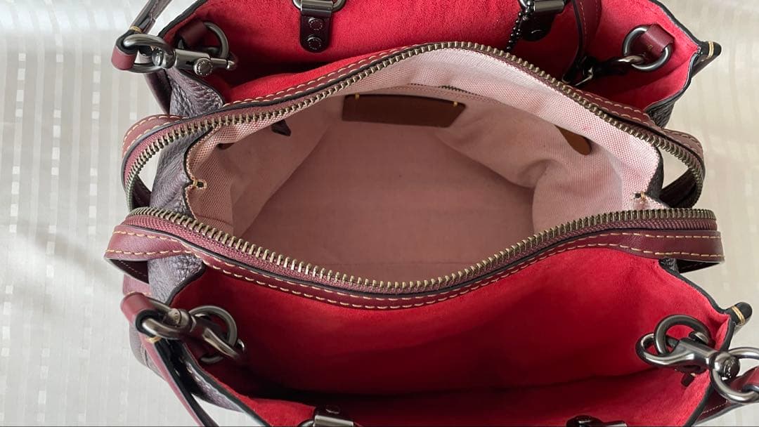 コーチ ローグ 2WAY バーガンディ 美品