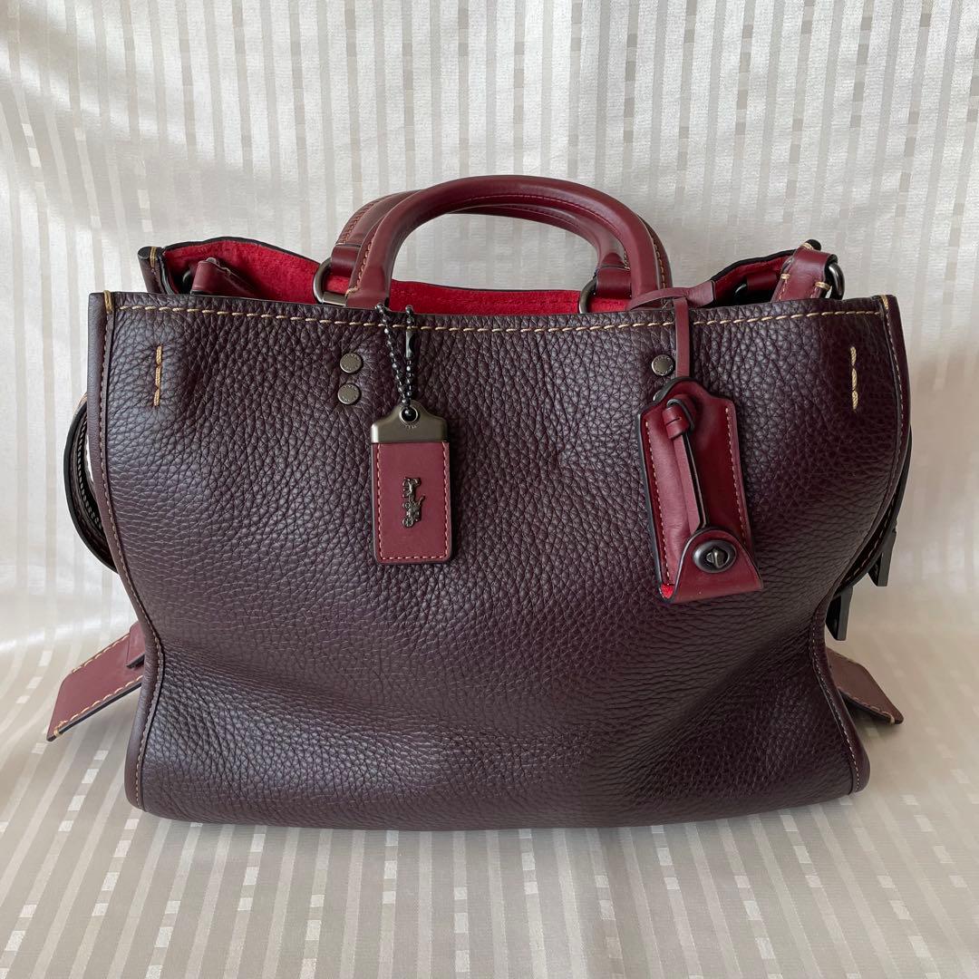 コーチ ローグ 2WAY バーガンディ 美品