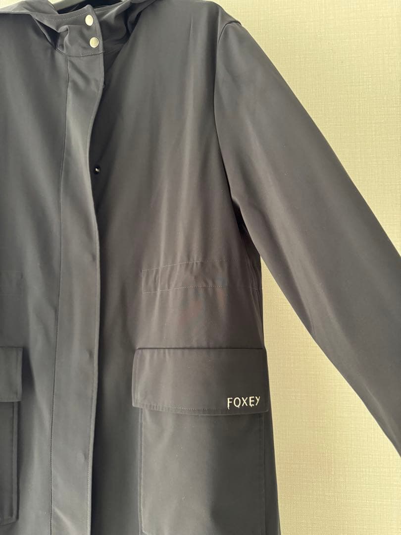 フォクシー レイニーコート ネイビー 40