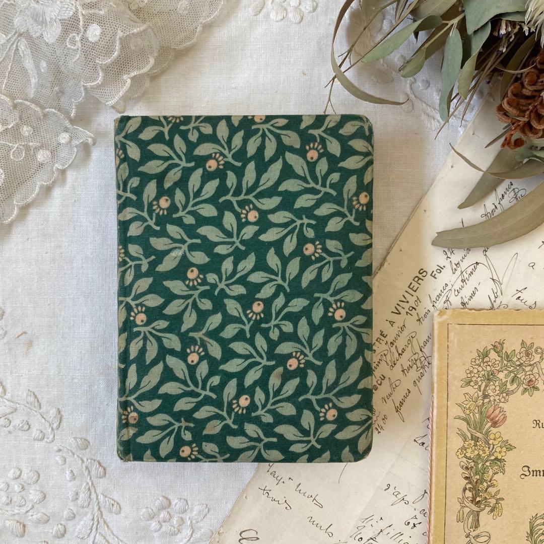 L-865 洋書ドイツアンティーク古書　布張り装丁の美しいメモリアルブック